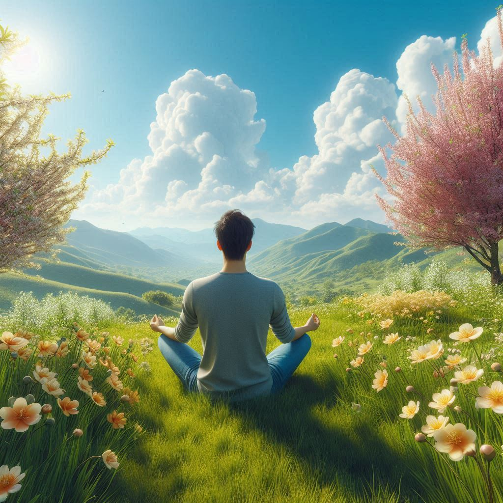 Man sitting in field